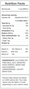 buttermilk - nutrition panel