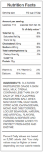 cottage cheese - nutrition panel